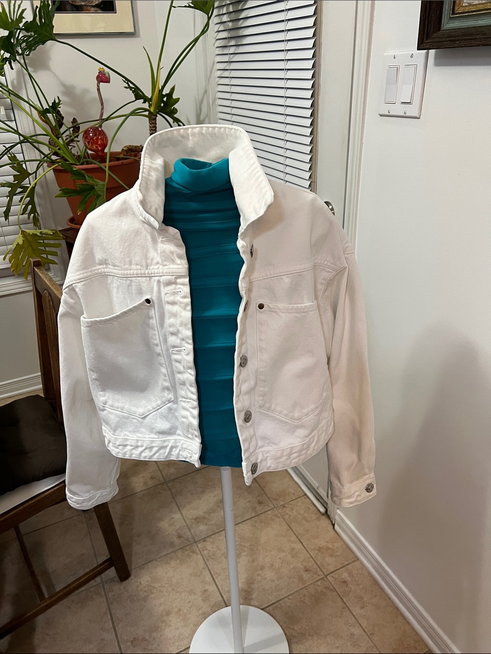Zara White Jean Jacket
